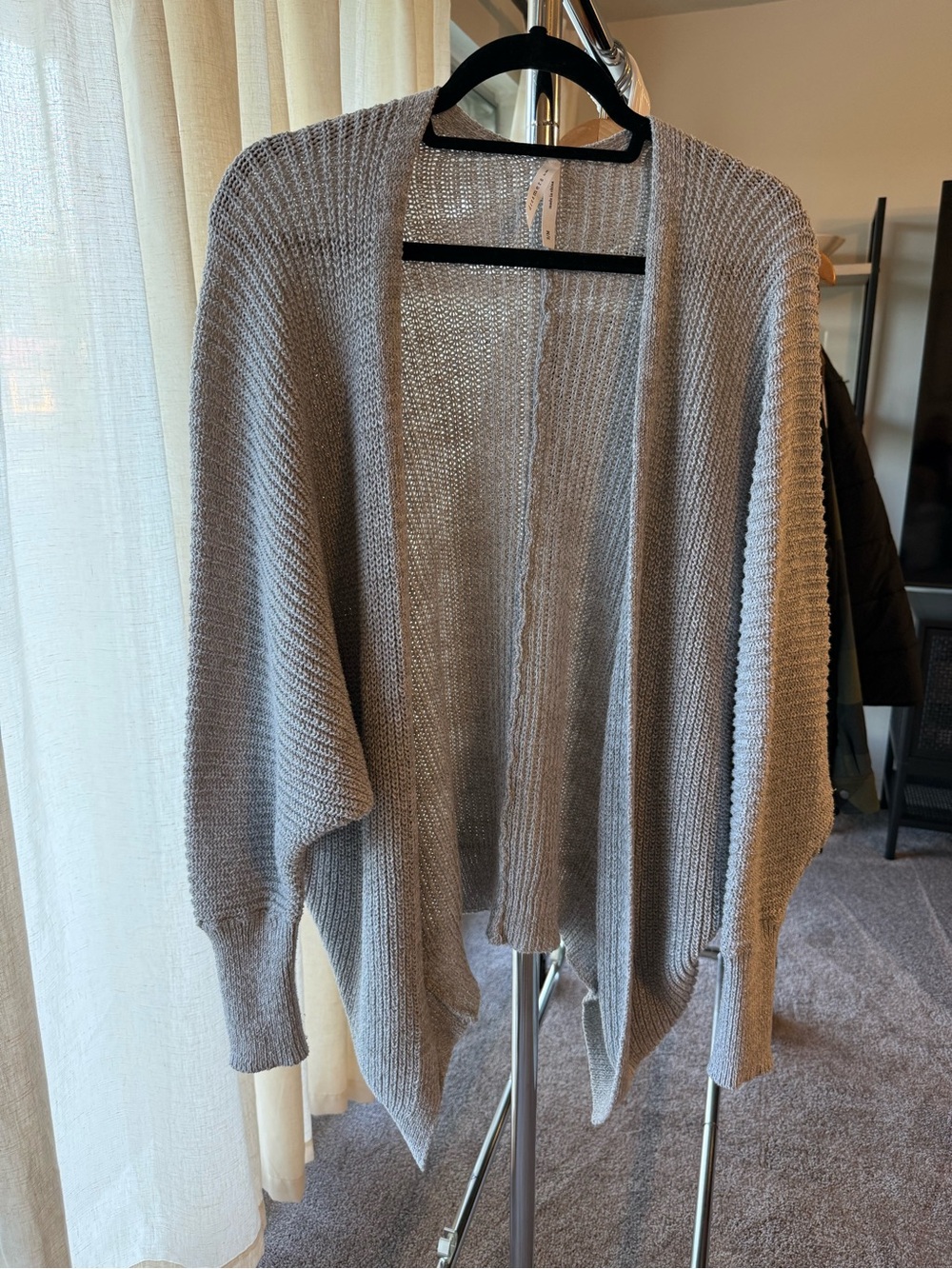 Dreamers by Debut Taupe Open Knit Cocoon Cardigan S/M